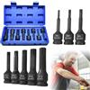GOEDCH Set di dadi multidenti XZN da 1/2, 8 pezzi, lunghezza 78 mm, acciaio CR-MO a denti multipli, M5/M6/M8/M10/M12/M14/M16/M18 Kraft XZN per riparazione auto