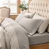 PURE ERA Set di lenzuola in jersey lavorato a maglia, 100% cotone mélange, super morbide, comode, traspiranti, per materassi fino a 50,8 cm con tasca extra profonda (grigio chiaro mélange, queen size)