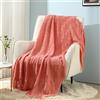 CREVENT Coperta decorativa lavorata a maglia per divano, sedia letto, morbida, calda, accogliente, leggera, per primavera estate (127 x 152 cm, salmone)