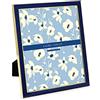 Laura Ashley Cornice per foto smaltata blu navy, bordo in metallo dorato con cavalletto, per piano di lavoro, bancone, esposizione da tavolo, libreria, scrivania, decorazione da parete, galleria