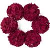 DuHouse 22,1 cm teste di ortensie in seta con steli, ortensie finte per fai da te, centrotavola per matrimoni, decorazione della casa, confezione da 6 (rosso fuoco)