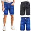 Bermuda Uomo Corto Di jeans Blu Pantaloncino Cotone Elasticizzato Nero VEQUE