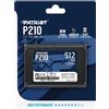 Patriot P210 512GB SSD Interno 2.5 SATA 520/430 MB/s PC Hard Disk Stato Solido