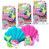INKEE GALUPY MERMAID Confezione da 3 palline da bagno a forma di sirena con sorpresa, bombe da bagno per bambini a forma di conchiglia con personaggi di sirena e zucchero filato