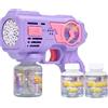 MaxBinTon Pistola a bolle, confezione da 1 - Macchina automatica con luce a LED, con 2 x 80 ml, liquido per bolle all'aperto, regalo per bambini dai 3 anni in su, viola