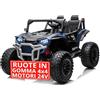 Mondial Toys Macchina Elettrica 4x4 Motori 24V Maxi Buggy Honda Talon Fuoristrada 2 Posti per Bambini Ruote in Gomma Cinture a 3 Punti Telecomando Bluetooth fino a 60kg (Blu)