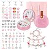 Emibele Kit Braccialetti Bambina Età 5 6 7 8-12, Kit Creazione Gioielli Con Scatola Gioielli Portatile, Kit Braccialetti Fai Da Te Bambina Ragazze Regalo Per Compleanno Natale
