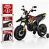 TOYSCAR Moto Elettrica Bambini Aprilia RX Mini Moto Cross SEDILI IN PELLE 3 Ruote Moto Bambini Motore Elettrico 12V Moto Per Bambini 1-4 Anni Luci Led BLUETOOTH Sospensioni A Molla