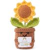 Aruigu Fatto A Mano Positivo Girasole In Maglia Bambola Con Carta - Questo È Un Piccolo Promemoria Regali Per Collega - Regalo Di Apprezzamento Per Collega - Ringraziamento Regali Per Collega