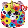 Ty Mini Squishy Beanies - Il Leopardo Giselle, Mini Cuscino di Peluche con Occhioni e Orecchie Viola Glitter, Idea Regalo per Grandi e Piccini, Tutti da Collezionare -8 cm - T39503
