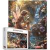 Tucocoo Puzzle con fata della foresta, 1000 pezzi, puzzle per adulti, cascata del sole, paesaggio, puzzle artistico per impegnativi giochi di attività familiari colorati fai da te per decorazioni