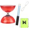 TopHomer Diabolo - Set giocoliere con cuscinetto a sfera, 3 colori, 3 colori, con cavo di ricambio, 10 m, asta professionale, sacchetto a rete, rosso