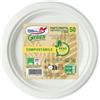 DOPLA Piatto frutta monouso - rotondo - diametro 17 cm - cellulosa - bianco - Dopla Green - conf. 50 pezzi (unità vendita 1 pz.)