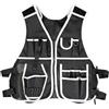 YobiLife Gilet multifunzione con tasche multiple in tessuto Oxford 600D, traspirante, strisce regolabili per elettricisti, falegnami, lavori di riparazione (bianco)