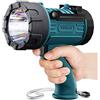 YIERBLUE Rechargeable Spotlight Flashlight with 100,000 High Lumen LED, IP67 Waterproof Long Running Spot Light searchlight, Impact Resistant Handheld Spotlight with Foldable Stand Red Lens