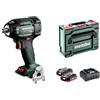 metabo Avvitatore a percussione a batteria SSW 18 LTX 550 BL - 18 V, 550 Nm, quadrato esterno 1/2 - Brushless, maneggevole, LED, per costruzione in legno, cambio pneumatici, montaggio industriale