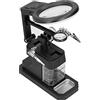AMONIDA Stazione di Saldatura con Lente D'ingrandimento Regolabile a LED Durevole per Manutenzione Elettrica Adatta per Laboratorio, Nera