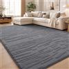 smiry Tappeto per soggiorno, camera da letto, lavabile in lavatrice, antiscivolo, a pelo corto, morbido, per camera dei bambini, 80 x 150 cm, grigio scuro