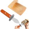 JDCMEI Morsetto per Sgusciare Ostriche, Pinze per Sfaldare le Ostriche, Supporto per Sfaldatura di Ostriche in Legno, Clip Portatile per Ostriche con Apri Ostriche per Ostriche Vongole Frutti di Mare