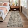 LuxFocus 60x230cm Tappeto Lavabile per Corridoio, Tappeto Antiscivolo per Cucina, Tappeto Vintage a Bassa Pila per Interni, Tappeto Orientale per Ingresso del Bagno, Marrone