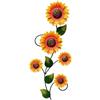 URPIZY Dipinto a mano girasole da parete in ferro battuto, 47 x 20 cm, resistente intemperie, per interni ed esterni, fiore in metallo resistente ai raggi UV, per patio, soggiorno e recinzione