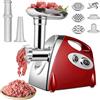 Oamger Tritatutto Carne Elettrico 2800W 3 in 1 Tritacarne in Acciaio Inossidabile Con 3 Piastre di Macinazione e Kubbe per Verdure Salsicce (Rosso)