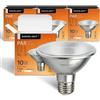 SINCELIGHT PAR30s Lampadina a LED con Attacco E27, 10W (85W Equivalenti), Bianco Caldo (2700K), CRI 92, 850lm, Angolo di Emissione 38°, Confezione da 4