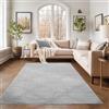 SIMPEX Tappeto 140x200 cm Grigio Chiaro, tappeto tinta unita a pelo corto, estetica moderna, base stabile, facile da pulire per ambienti abitativi