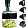 Generic Affettatrice elettrica a spirale, 500 W, multifunzione, con 4 lame di taglio per verdure, trituratore di cetrioli, tritatutto patate