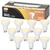 Great Jacob Lampadine LED GU10, 6W Equivalenti a 128W, 3000K Luce Bianca Calda, 945Lumen Lampadine LED Non Dimmerabile, 10 Pezzi