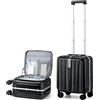 Hanke Cabina Valigia Apertura Frontale, Nero , Front Opening 16-inch