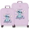 Disney Joumma Disney You Are Magical Set di valigie lilla 55/70 cm Rigido 7,54 kg Chiusura TSA integrata ABS 7,54 kg 116L Bagaglio a mano