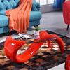 Generic Tavolino da caffè ovale in vetro rosso vino moderno Mid-Century, tavolino da salotto e ufficio centrale moderno