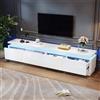 Easexcy Armadio per TV, 180 x 34 x 40 cm, colore bianco lucido e bianco, adatto per TV da 75/80 pollici (1)