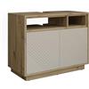 Vicco Mobile sottolavabo per bagno Beatrice, Cachemire/Rovere artigianale, 80 x 64 cm con 2 porte