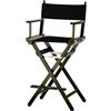 ZStyle Sedia Regista Sgabello Pieghevole Leggera Portatile Director Make Up Hotel Ristorante Casa Veranda Bar Trucco Legno Di Faggio Tessuto Alta Truccatrice (Fusto nero - Tela nera)