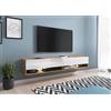 PIASKI Mobile porta TV sospeso, 180 cm, colore bianco Wotan, illuminazione LED opzionale (senza illuminazione LED)