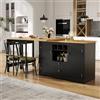 A ALFRESCOOL Tavolo da bar estensibile, tavolo da bar con spazio di archiviazione, isola cucina alta, bar da pranzo girevole a 360°, con illuminazione LED, per soggiorno, sala da pranzo, 120-180 x 40