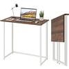 Dripex Scrivania Pieghevole, Tavolo richiudibile da Studio PC Stabile e Salvaspazio, Senza Assemblaggio Scrivania per Casa e Ufficio, 80 x 45 x 74 cm(Noce)