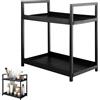 Orixo Organizzatore per il Bagno a 2 Livelli Nero, Organizer per Trucchi Grande, Organizzatore per il Piano del Bagno, Organizer Profumi, per Camera da Letto, Cucina (30x17x30 cm)