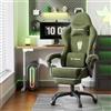 WoRaum Sedia da Gaming, Sedia da Ufficio Girevole con Supporto Lombare e Testa Regolabile, Braccioli e Poggiapiedi, Rivestimento in Tessuto Traspirante per PC Racing (Verde)