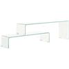 vidaXL 2X Tavolini da caffè Moderni Stile Minimalista Resistenti Comodini Arredo Tavoli Bassi da Salotto 90x30x20/110x30x40 cm in Vetro Temperato