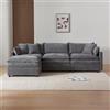 A ALFRESCOOL Divano con funzione di sonno, divano ad angolo imbottito, divano 4 posti, divano con poggiapiedi, divano a forma di L, divano letto per soggiorno, tessuto ciniglia, 276 x 75 x 89 cm