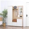 DecHome - Mobile Ingresso Appendiabiti in Truciolato con Specchio Ganci e Ripiani Regolabili Interni 145x29x184 cm