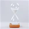 ANALTIRCE Orologio da 30 Minuti con Sabbia in Vetro con Base in Legno,Timer Classico da Mezz'Ora con Sabbia per Yoga/Lettura,Regalo di Compleanno di Natale,Decorazioni per La Casa,Bianco,30Min