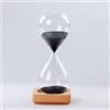 ANALTIRCE Orologio da 30 Minuti con Sabbia in Vetro con Base in Legno,Timer Classico da Mezz'Ora con Sabbia per Yoga/Lettura,Regalo di Compleanno di Natale,Decorazioni per La Casa,Nero,30Min