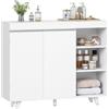 Hzuaneri Mobile da Bagno, Armadio di stoccaggio, Mobile da cucina, con 3 Ripiani Aperti Regolabili e 2 ante, moderno, per Bagno, Soggiorno, Ingresso, Cucina, 30 x 100 x 82 cm, Bianco SC20203X