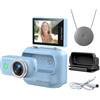 Helilyco Action camera panoramica portatile con anti-shake, condivisione WiFi integrata e montaggio magnetico flessibile attività all'aperto - blu (blu)