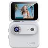 Oniissy Action Camera 4K con stabilizzazione dell'immagine e schermo a ribalta, montaggio compatto sul petto per ciclismo, 360° per videoregistratore panoramico, videocamera sportiva portatile per avventure