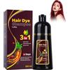 Eazerom Shampoo Colorante, 500ml Hair Dye Shampoo 3 in 1, | Colorante Tinta Capelli Istantaneo,Shampoo Capelli Rosso vino per Capelli Grigi, Naturale Hair Color per Donna Uomo